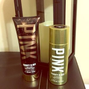 ⚡️SALE⚡️NWT PINK Naughty is Nice Set